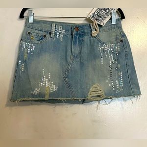 NWT Abercrombie & Fitch mini denim sequined skirt